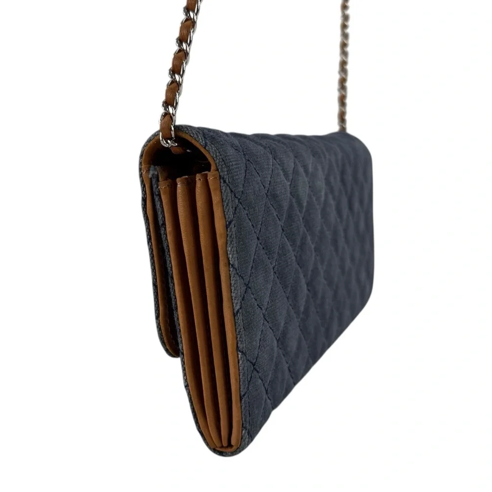 Chanel CC Denim Matelasse Wallet on Chain Shoulder Bag - Picture 6 of 15